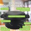 Milestone66 Gusseisen Double Dutch Oven, 5 L