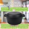 Milestone66 Öntöttvas Double Dutch Oven, 5 L