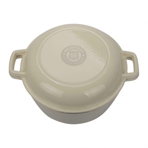 Milestone66 Zománcozott Öntöttvas Double Dutch Oven fedővel, 26 cm