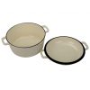 Milestone66 Emailliertes Gusseisen Double Dutch Oven mit Deckel, 26 cm