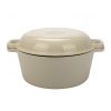 Milestone66 Emailliertes Gusseisen Double Dutch Oven mit Deckel, 26 cm