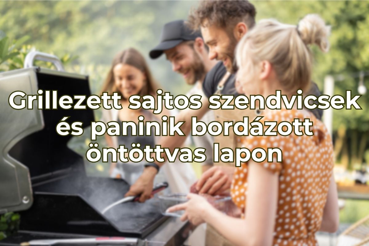 Grillezett sajtos szendvicsek és paninik bordázott öntöttvas lapon